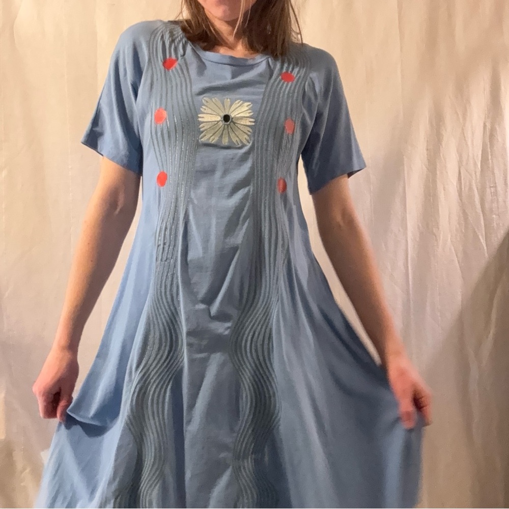 Opening Ceremony Midi Dress, Light Blue Floral T-shirt - Picture 5 of 6
